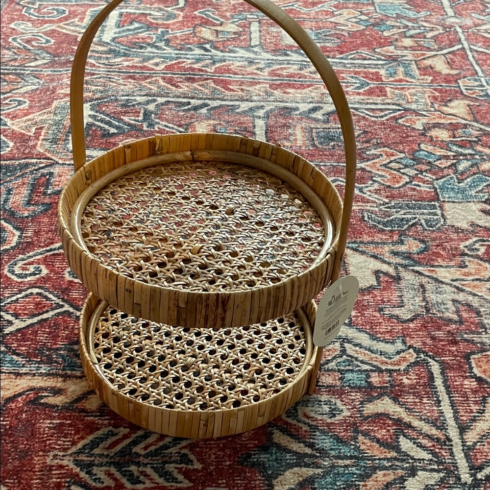 Threshold Tan Woven Two-Tier Basket